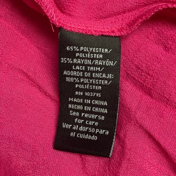 New Zac & Rachel Womens Small Raspberry Rose Crochet Front Long Sleeve Blouse - Picture 7 of 7